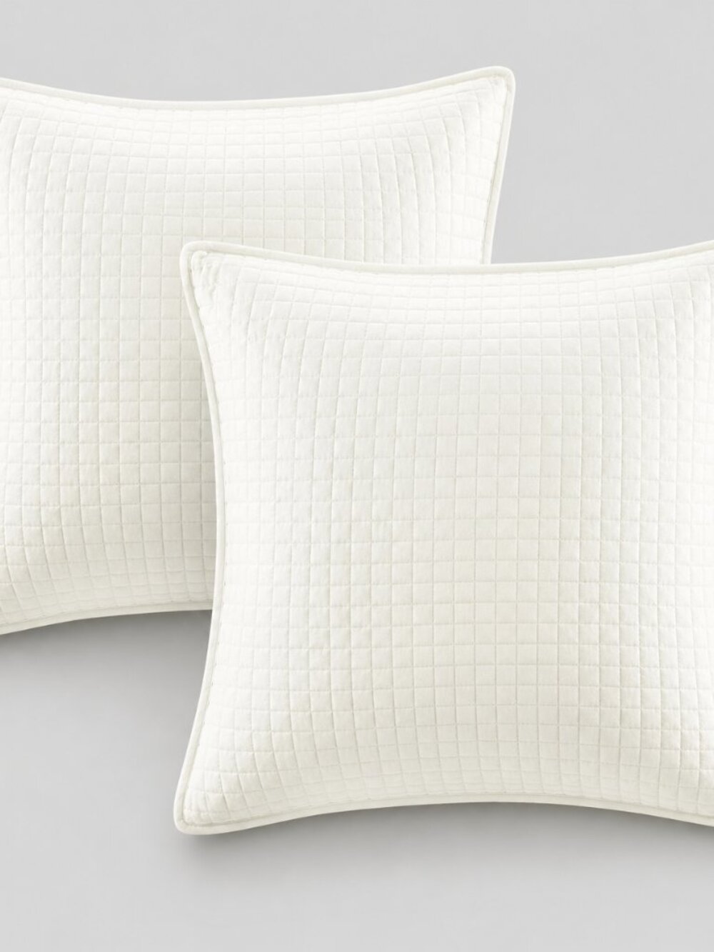 2 large new square pillowcases in ivory, 100% cotton.